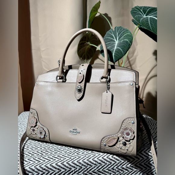 Coach Tea Rose Mercer 30 Satchel in Stone - 2017 - Picture 13 of 16